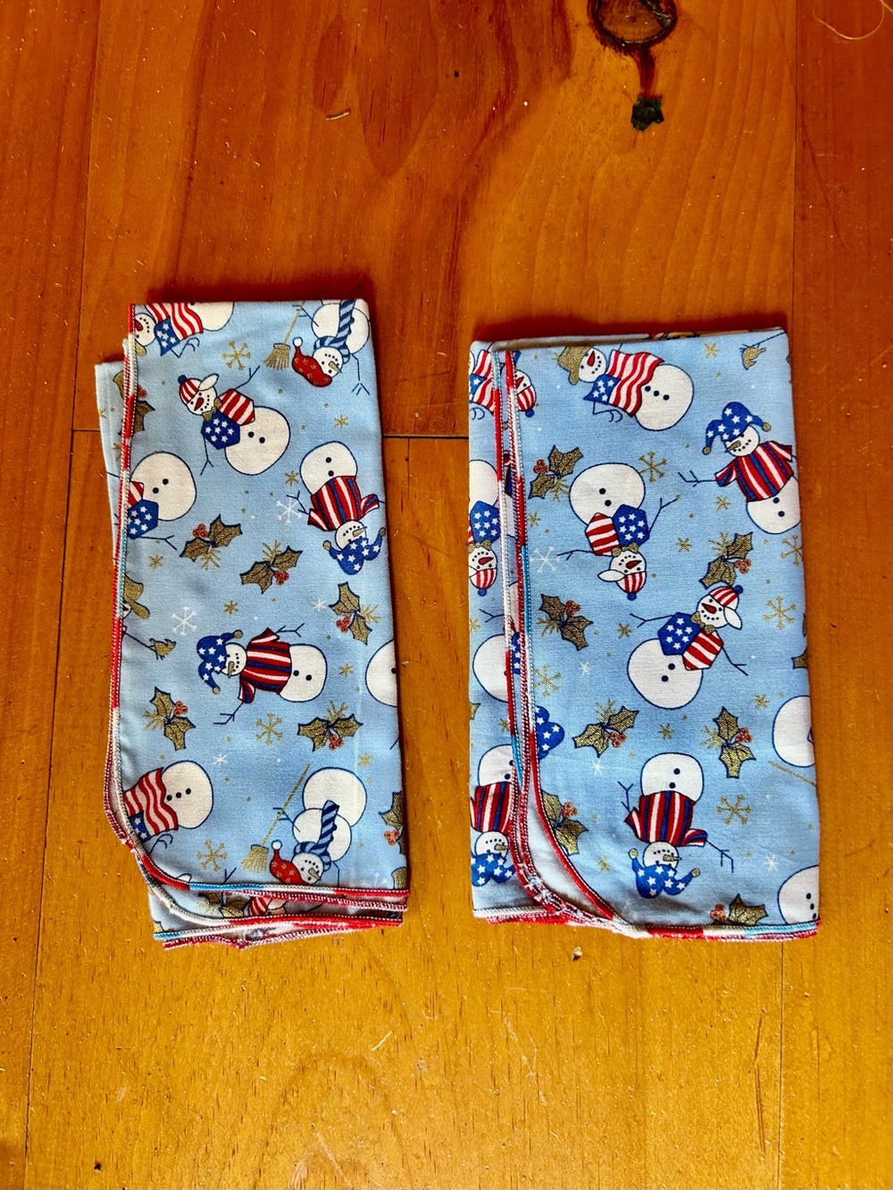 Blue Snowman ☃️☃️☃️ Print Napkins